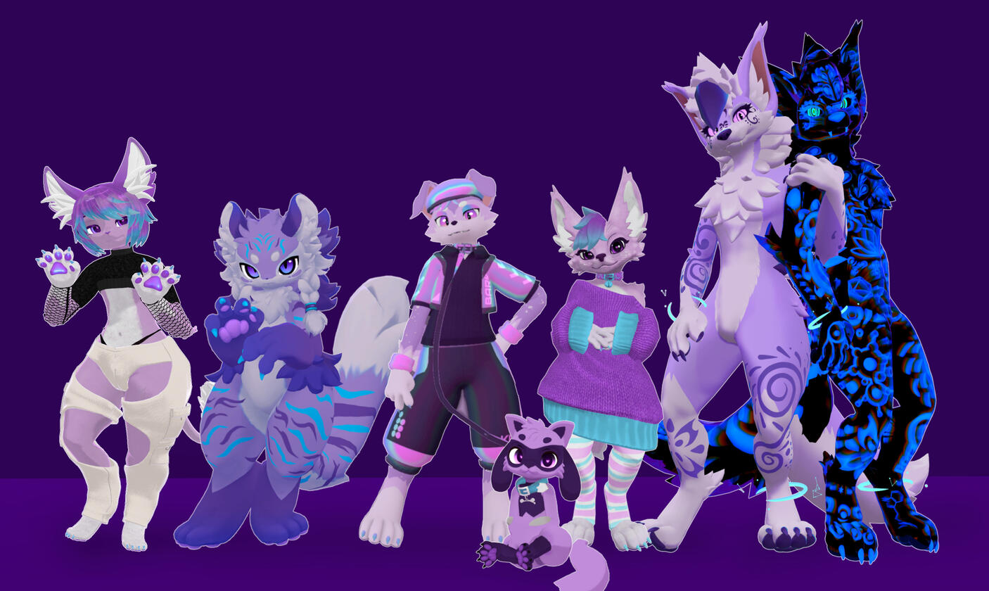 Many of my personal VRChat avatar textures (I did not create the base models)