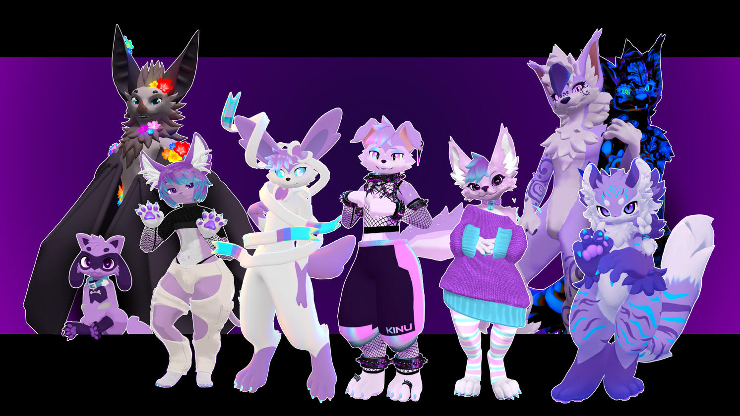 Many of my personal VRChat avatar textures (I did not create the base models)